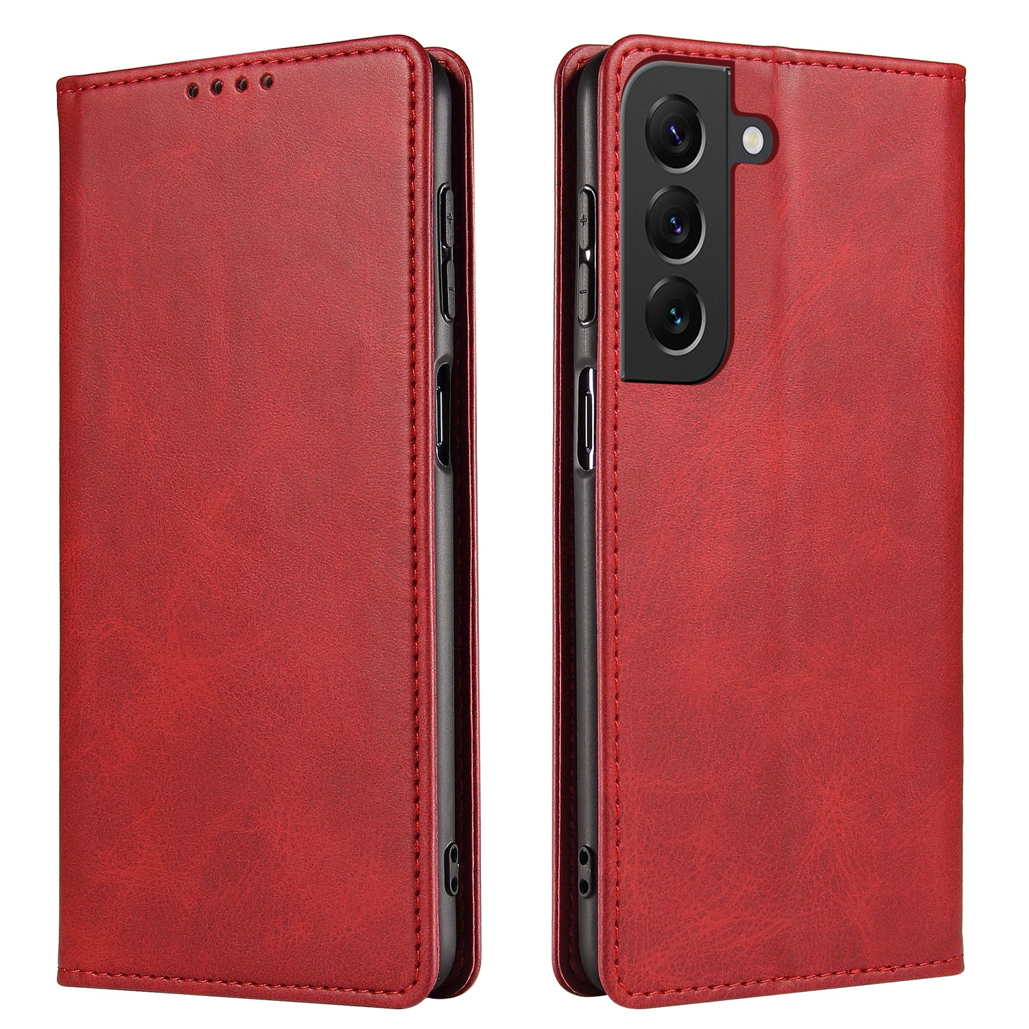 Phone Case For Samsung Galaxy S23 Leather Calf Texture Magnetic Closure Anti-shock Phone Cover with Stand Wallet Phone Case For Samsung Galaxy S23 Leather Calf Texture Magnetic Closure Anti-shock Phone Cover with Stand Wallet